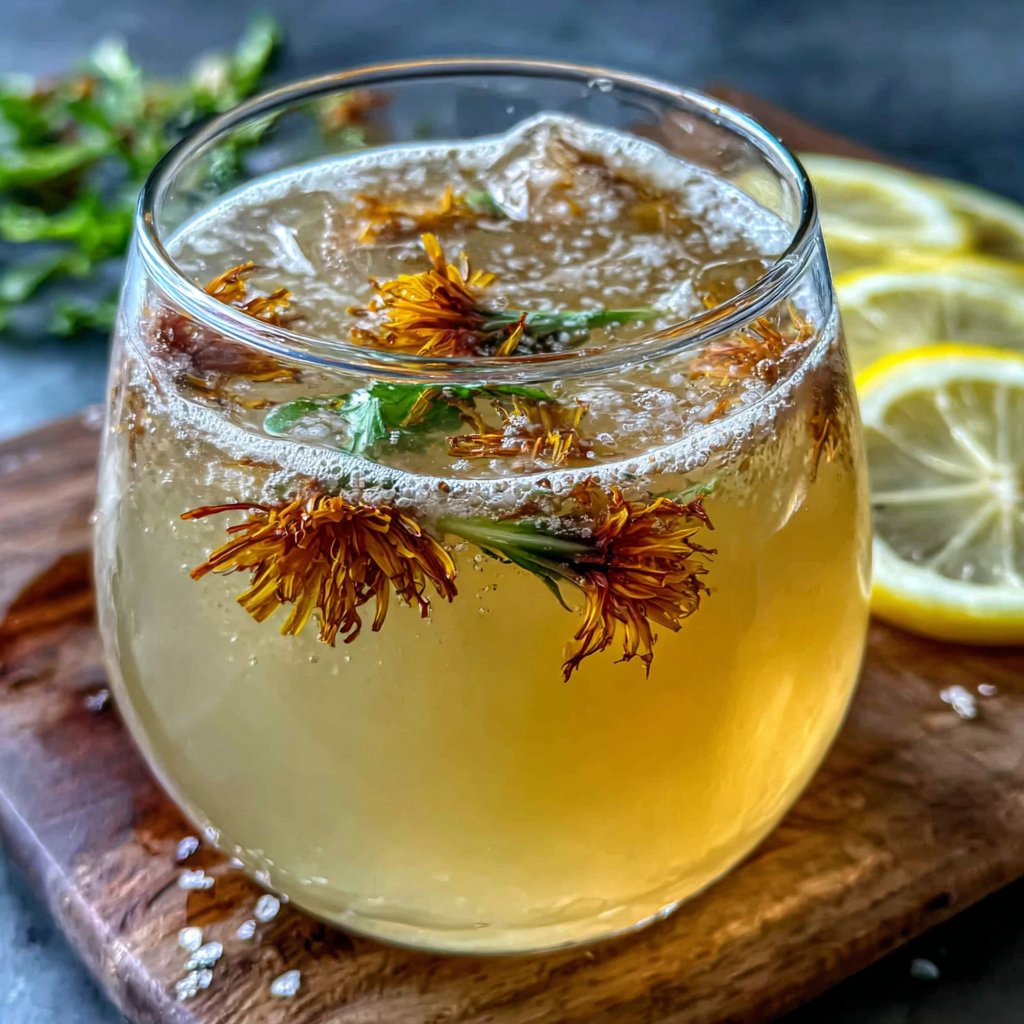 Golden Dandelion Lemonade Fizz
