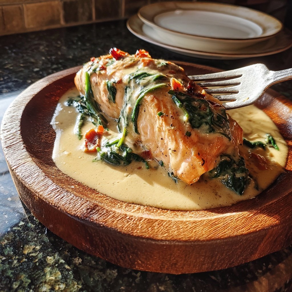 Creamy Tuscan Salmon with Spinach