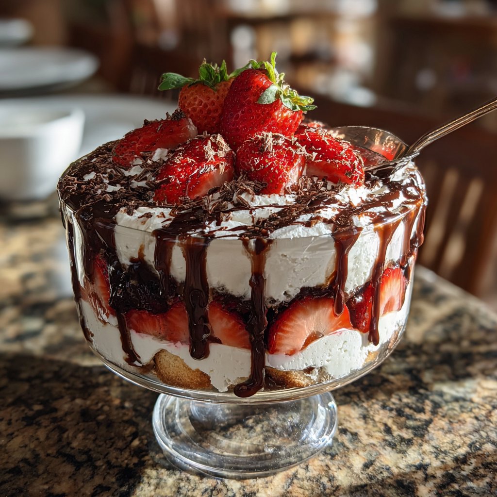 Chocolate Strawberry Cheesecake Trifle